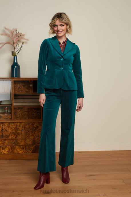 Bekleidung bei King Louie Frauen Bibi-Blazer Uni Fargo Libellengrün 8LT0175