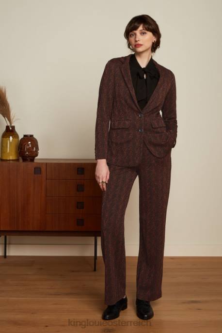 Bekleidung bei King Louie Frauen Daisy Blazer Long Tempest Cognac-Orange 8LT0186