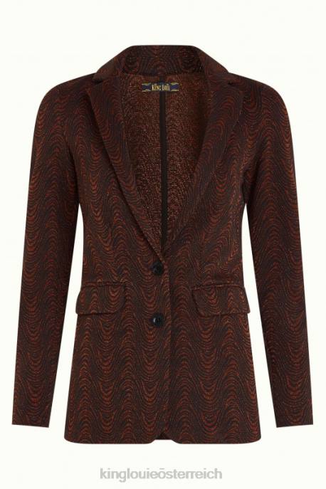 Bekleidung bei King Louie Frauen Daisy Blazer Long Tempest Cognac-Orange 8LT0186