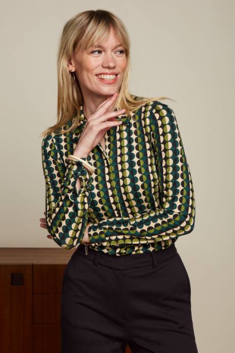 Bekleidung bei King Louie Frauen Bluse Quincy Kieferngrün 8LT0113