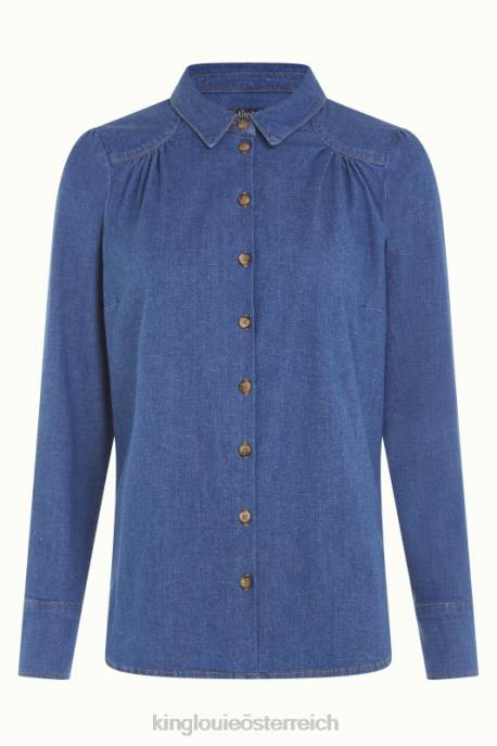 Bekleidung bei King Louie Frauen Carina Bluse Chambray Denim Blue 8LT0127