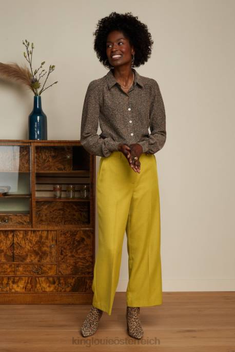 Bekleidung bei King Louie Frauen Carina Bluse Karussell Lurex Gold 8LT0110