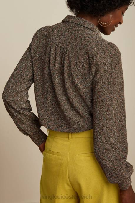 Bekleidung bei King Louie Frauen Carina Bluse Karussell Lurex Gold 8LT0110