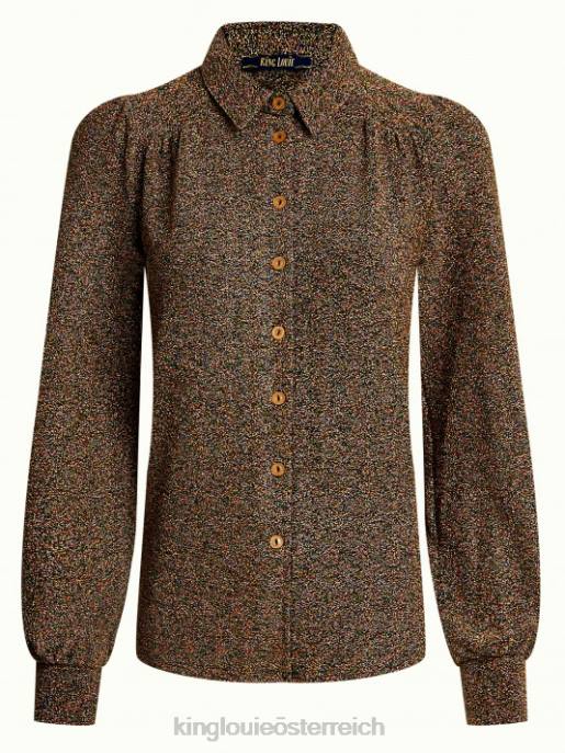 Bekleidung bei King Louie Frauen Carina Bluse Karussell Lurex Gold 8LT0110