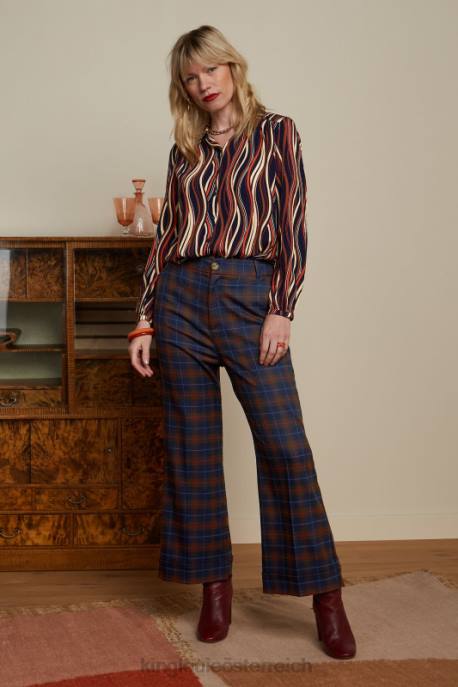 Bekleidung bei King Louie Frauen Carina Bluse Merrill Blau 8LT0118