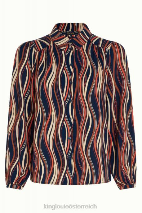 Bekleidung bei King Louie Frauen Carina Bluse Merrill Blau 8LT0118