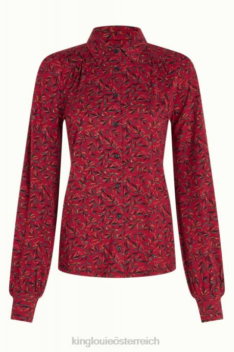 Bekleidung bei King Louie Frauen Carina Bluse Vinti Kirschrot 8LT0111