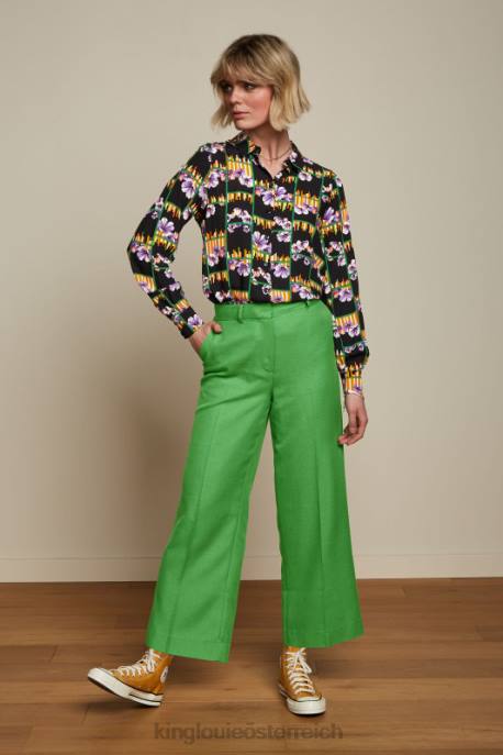 Bekleidung bei King Louie Frauen Maisie Bluse Rebelle Schwarz 8LT0123