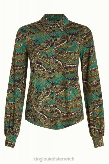 Bekleidung bei King Louie Frauen Maisie-Bluse Venus Blau 8LT0112