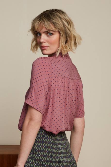 Bekleidung bei King Louie Frauen Orlane-Bluse la belle Mesa-Rosa 8LT0121