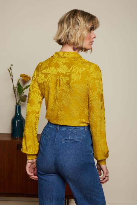 Bekleidung bei King Louie Frauen Pop-up-Bluse von Carina Currygelb 8LT0125
