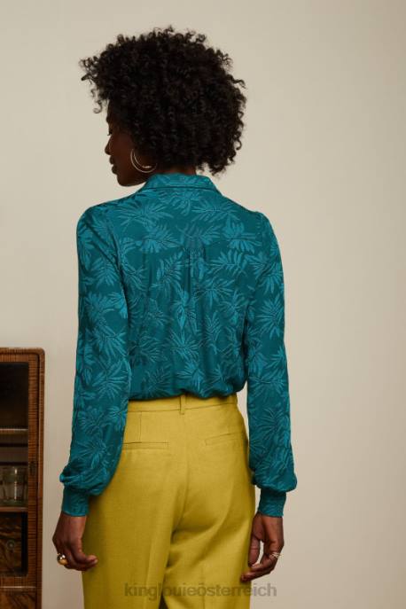Bekleidung bei King Louie Frauen Pop-up-Bluse von Carina antikgrün 8LT0126
