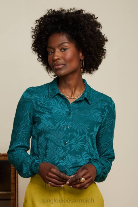 Bekleidung bei King Louie Frauen Pop-up-Bluse von Carina antikgrün 8LT0126