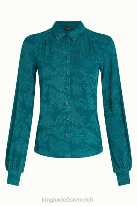 Bekleidung bei King Louie Frauen Pop-up-Bluse von Carina antikgrün 8LT0126