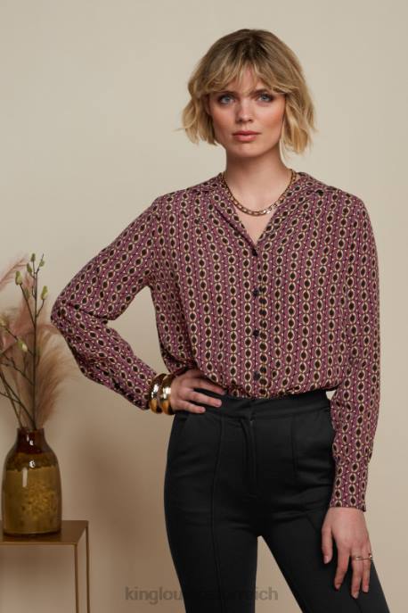 Bekleidung bei King Louie Frauen Tex-Bluse Hoopah Mesa-Rosa 8LT0119