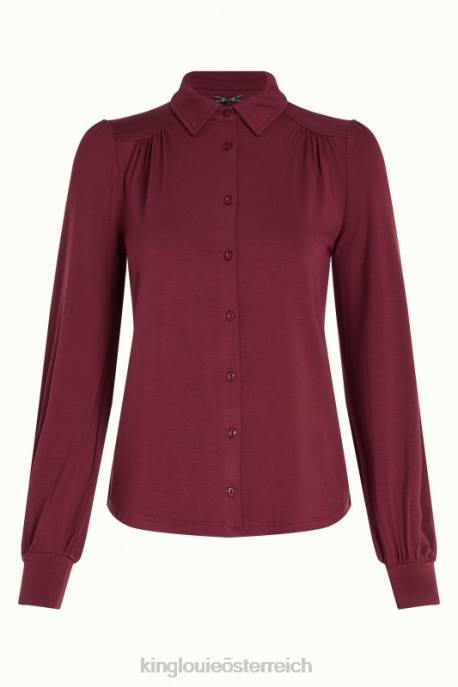 Bekleidung bei King Louie Frauen carina bluse ecovero licht Cabernet-Rot 8LT0135