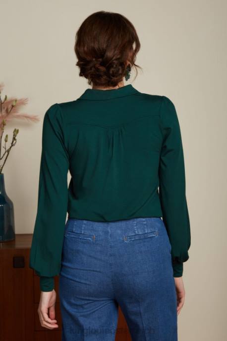 Bekleidung bei King Louie Frauen carina bluse ecovero licht Kieferngrün 8LT0133