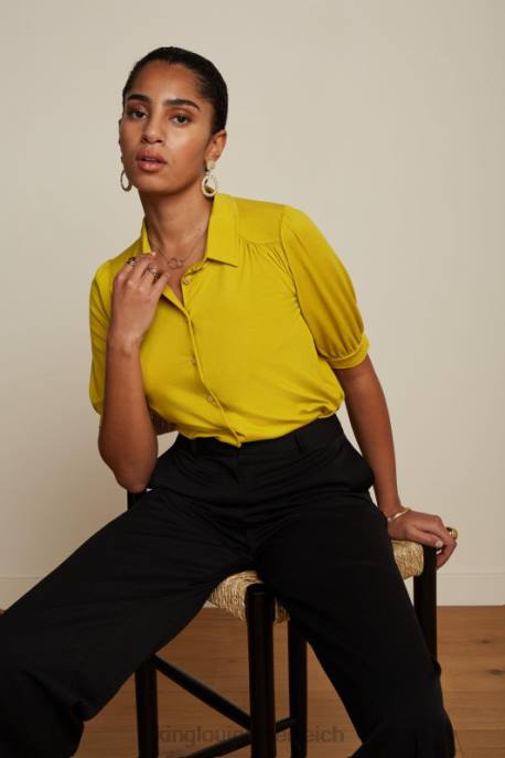 Bekleidung bei King Louie Frauen carina bluse ecovero licht frühlingsgelb 8LT0137