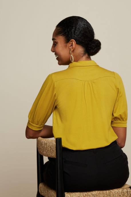 Bekleidung bei King Louie Frauen carina bluse ecovero licht frühlingsgelb 8LT0137