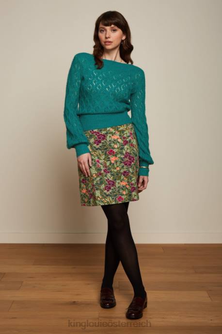 Bekleidung bei King Louie Frauen Bordürenrock Bellevue olivgrün 8LT0156