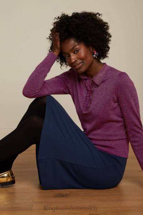 Bekleidung bei King Louie Frauen Bordürenrock Milano Uni Abendblau 8LT0166