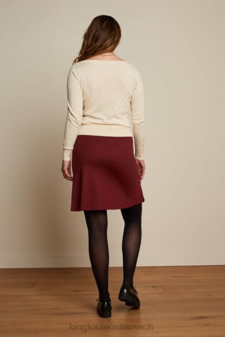 Bekleidung bei King Louie Frauen Bordürenrock Milano Uni Brique-Rot 8LT0171