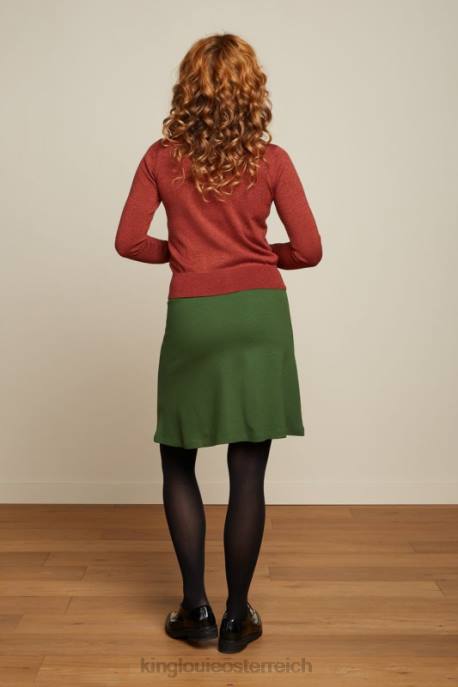 Bekleidung bei King Louie Frauen Bordürenrock Milano Uni Grünkohl grün 8LT0170