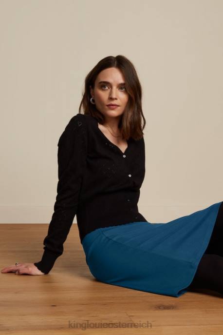 Bekleidung bei King Louie Frauen Bordürenrock Milano Uni Matrosenblau 8LT0172