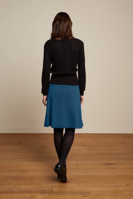 Bekleidung bei King Louie Frauen Bordürenrock Milano Uni Matrosenblau 8LT0172