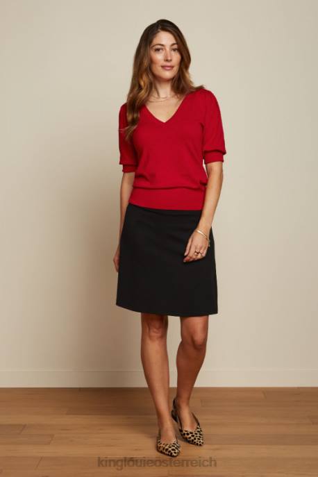 Bekleidung bei King Louie Frauen Bordürenrock Milano Uni Schwarz 8LT0167