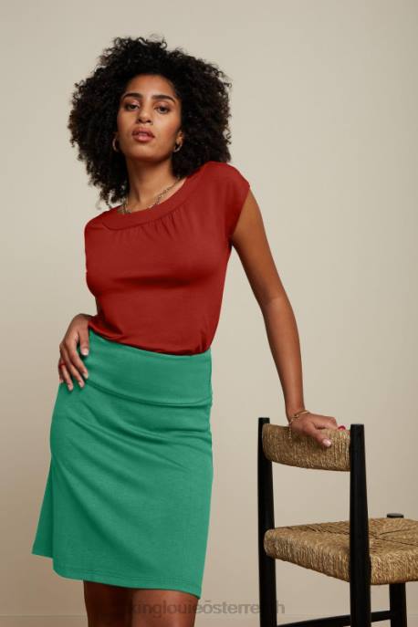 Bekleidung bei King Louie Frauen Bordürenrock Milano Uni mittelgrün 8LT0173