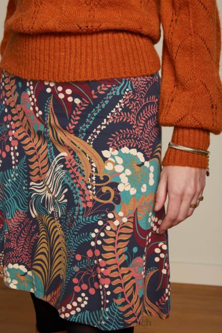 Bekleidung bei King Louie Frauen Bordürenrock Nachtigall Blau 8LT0148