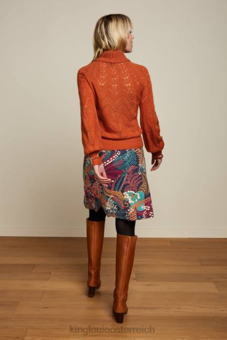 Bekleidung bei King Louie Frauen Bordürenrock Nachtigall Blau 8LT0148