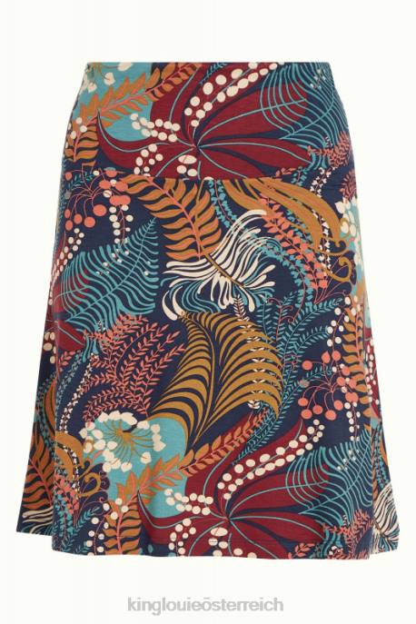 Bekleidung bei King Louie Frauen Bordürenrock Nachtigall Blau 8LT0148