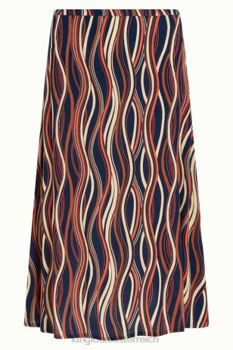 Bekleidung bei King Louie Frauen Juno Midirock Merrill Blau 8LT0152