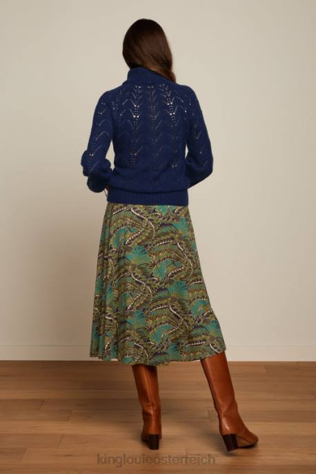 Bekleidung bei King Louie Frauen Juno Midirock Venus Blau 8LT0146