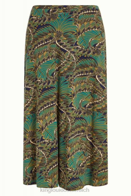 Bekleidung bei King Louie Frauen Juno Midirock Venus Blau 8LT0146