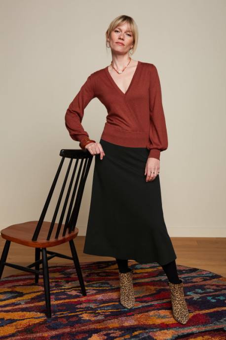 Bekleidung bei King Louie Frauen Juno-Rock aus Milano-Krepp Schwarz 8LT0160