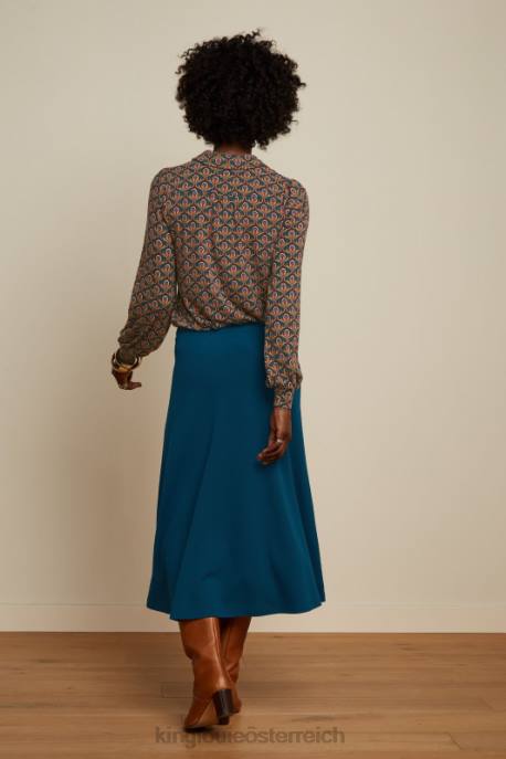 Bekleidung bei King Louie Frauen Juno-Rock aus Milano-Krepp Teichblau 8LT0164