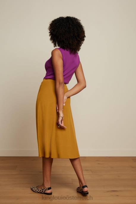 Bekleidung bei King Louie Frauen Juno-Rock aus Milano-Krepp goldbraun 8LT0163