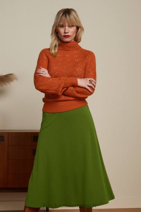 Bekleidung bei King Louie Frauen Juno-Rock aus Milano-Krepp olivgrün 8LT0165