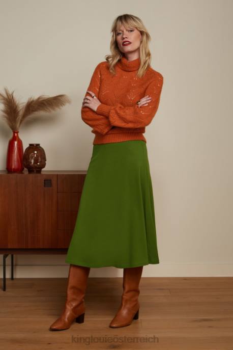 Bekleidung bei King Louie Frauen Juno-Rock aus Milano-Krepp olivgrün 8LT0165