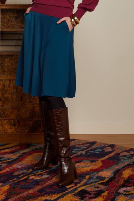 Bekleidung bei King Louie Frauen Serena Rock Milano Crêpe Teichblau 8LT0144