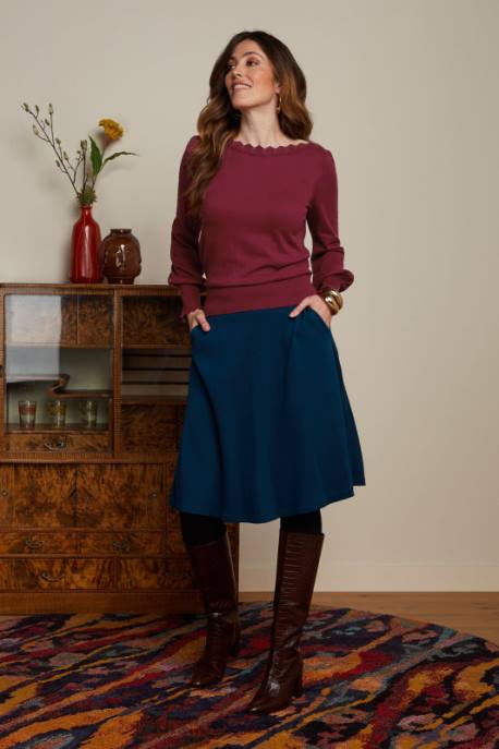 Bekleidung bei King Louie Frauen Serena Rock Milano Crêpe Teichblau 8LT0144