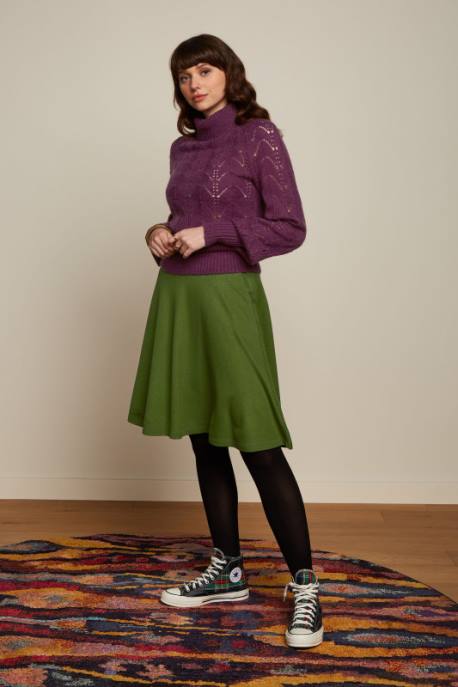 Bekleidung bei King Louie Frauen Serena Rock Milano Crêpe olivgrün 8LT0143