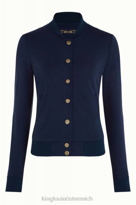 Bekleidung bei King Louie Frauen Cleo Jacke Milano Uni Abendblau 8LT0176