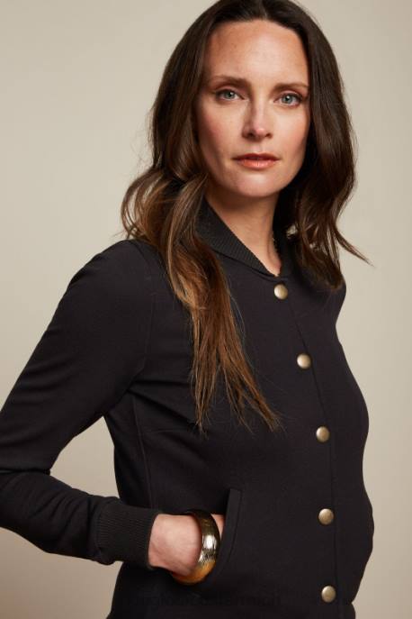 Bekleidung bei King Louie Frauen Cleo Jacke Milano Uni Schwarz 8LT0177