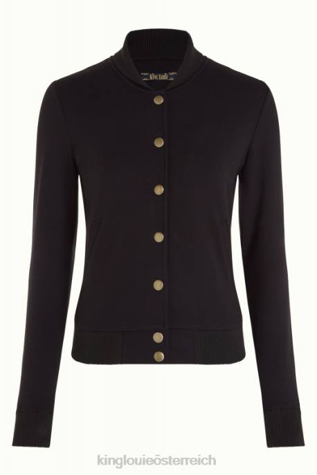 Bekleidung bei King Louie Frauen Cleo Jacke Milano Uni Schwarz 8LT0177