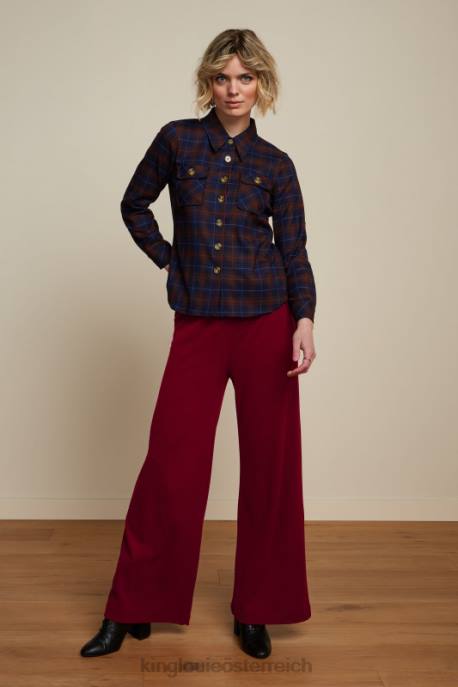 Bekleidung bei King Louie Frauen Janice Jacke Pandora Check Blau 8LT0179