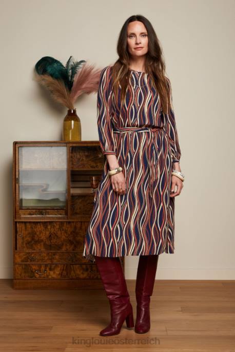 Bekleidung bei King Louie Frauen Betty Kleid Merrill Blau 8LT016